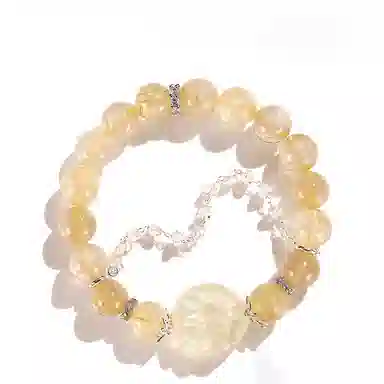 【招米旺桃花】 金戟 九尾狐狸 新中式招财一夜暴富时来运转旺财运轻奢精致狐狸小众设计高级感好运天然 黄水晶 手串 男女同款情侣款