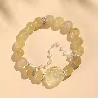 【招米旺桃花】 金戟 九尾狐狸 新中式招财一夜暴富时来运转旺财运轻奢精致狐狸小众设计高级感好运天然 黄水晶 手串 男女同款情侣款