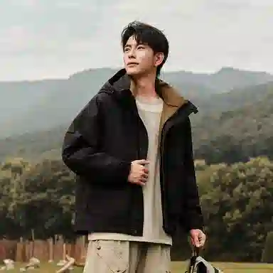 鸭鸭 纯色短款拉链长袖羽绒服 男女同款