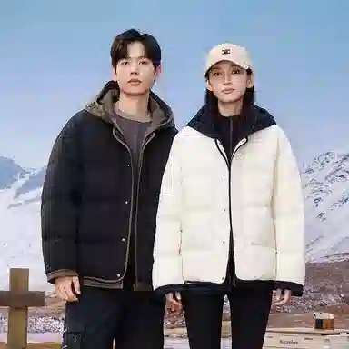 鸭鸭 纯色单排扣纯色保暖羽绒服 男款