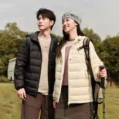 鸭鸭 户外运动连帽纯色羽绒服 男女同款