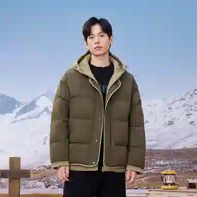 鸭鸭 纯色单排扣纯色保暖羽绒服 男款