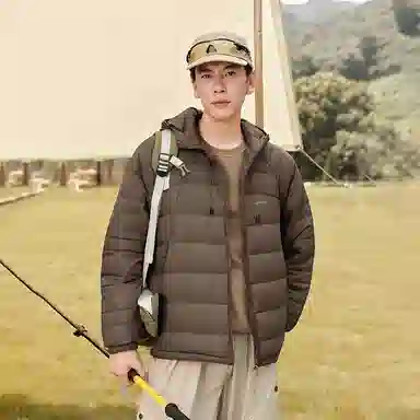 鸭鸭 户外运动连帽纯色羽绒服 男女同款