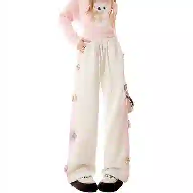哒头下雨不愁 宽松直筒长裤休闲裤 女款