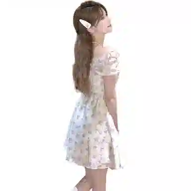 哒头下雨不愁 复古气质舒适短袖连衣裙 女款