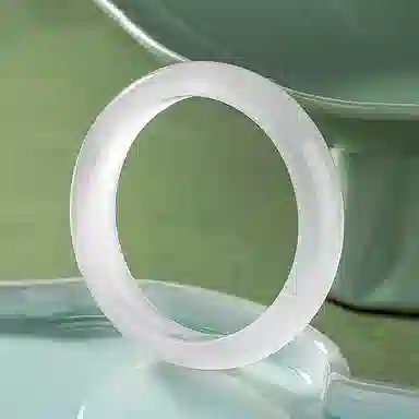 佐卡伊 白月光荔枝冻 素玉圈镯子显白新中式古典气质小众 清冷感精致百搭#好运 玉髓 手镯 女款