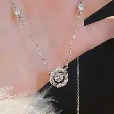 【S999纯银】 佐卡伊 莫比乌斯环 星环爱无止境 灵动镂空圆环纯欲氛围感 高级显白贵气小众百搭#好运 足银 琉璃 项链 女款