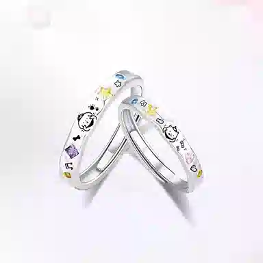 【S999纯银|恋爱告白】 佐卡伊 猫狗日记对戒 可爱萌宠甜蜜浪漫高级感小众设计开口可调节简约百搭#好运 足银 戒指 男女同款情侣款