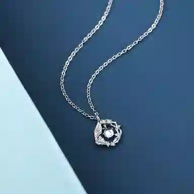 【S999纯银】 佐卡伊 蓝桉与鸟 浪漫灵动森系梦幻羽毛 气质清冷高级简约小众百搭#好运 足银 琉璃 项链 女款