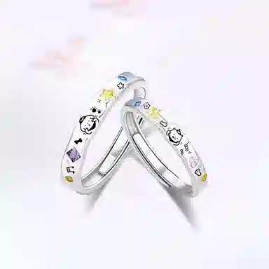 【S999纯银|恋爱告白】 佐卡伊 猫狗日记对戒 可爱萌宠甜蜜浪漫高级感小众设计开口可调节简约百搭#好运 足银 戒指 男女同款情侣款