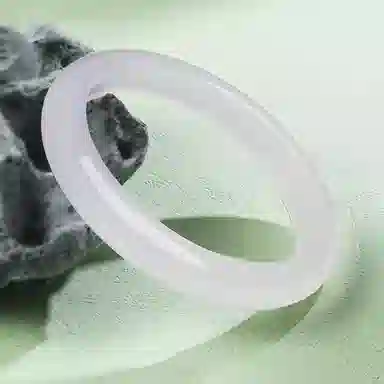 佐卡伊 白月光荔枝冻 素玉圈镯子显白新中式古典气质小众 清冷感精致百搭#好运 玉髓 手镯 女款