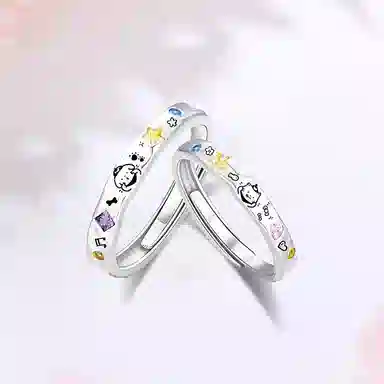 【S999纯银|恋爱告白】 佐卡伊 猫狗日记对戒 可爱萌宠甜蜜浪漫高级感小众设计开口可调节简约百搭#好运 足银 戒指 男女同款情侣款