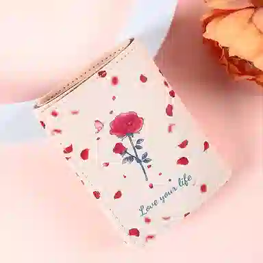 Qiajian Rose Print Card Holder