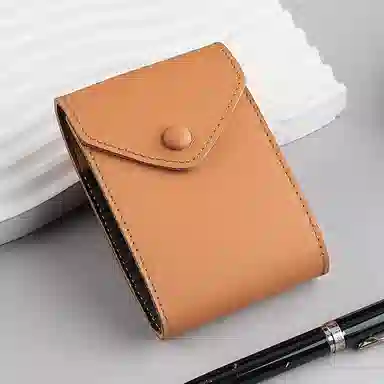 掐尖 风琴卡片包卡套名片夹证件包真皮零钱包 头层牛皮 卡包 男女同款情侣款 黑色 棕色