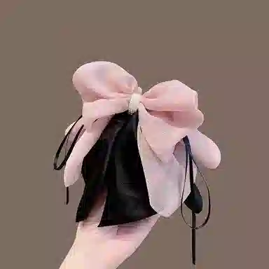 彤彤兔 蝴蝶抓夹女高级感粉色后脑勺鲨鱼夹发卡子高马尾头饰#好运 布艺 发夹 女款