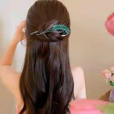 彤彤兔 古风麦穗扭扭夹时尚气质后脑勺一字夹头饰 锌合金 发夹 女款