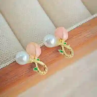 彤彤兔 小巧郁金香花朵耳环个性田园风耳饰 合金树脂 耳钉 女款