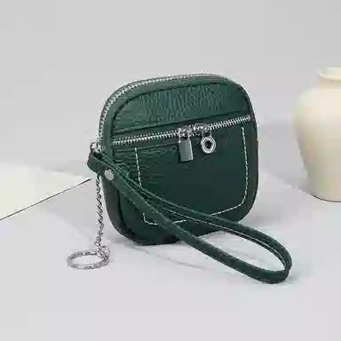 掐尖 简约纯色小巧精致 头层牛皮 零钱包 常规 男女同款情侣款 多色