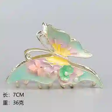 彤彤兔 中国风古典琵琶蝴蝶抓夹盘发发饰后脑勺夹子#好运 锌合金 发夹 女款