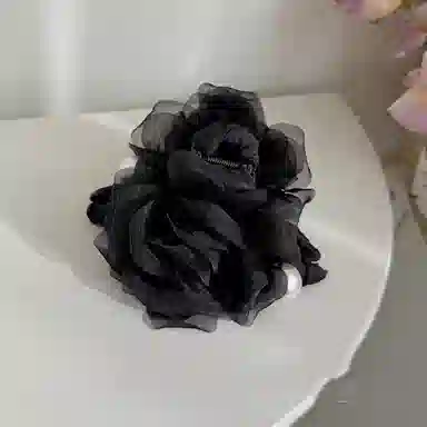 彤彤兔 复古玫瑰抓夹后脑勺盘发鲨鱼夹子气质抓夹头饰 布艺 亚克力 发夹 女款