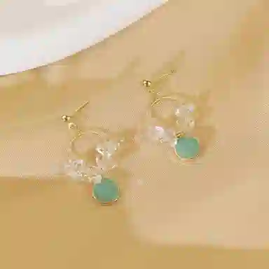 彤彤兔 韩系几何气质小清新圈圈耳环时尚简约小众个性耳饰 合金树脂 耳钉 女款