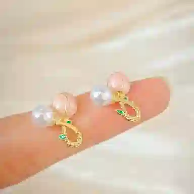 彤彤兔 小巧郁金香花朵耳环个性田园风耳饰 合金树脂 耳钉 女款