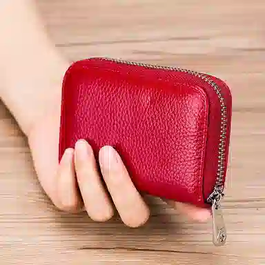 掐尖 风琴证件包拉链防盗刷磁卡夹卡片 头层牛皮 卡包 常规 男女同款情侣款 多色