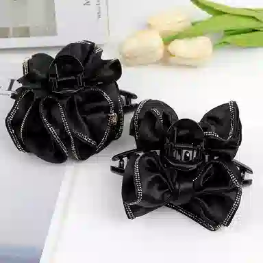 彤彤兔 韩式褶皱卷边轻奢高级感 布料 发夹 女款