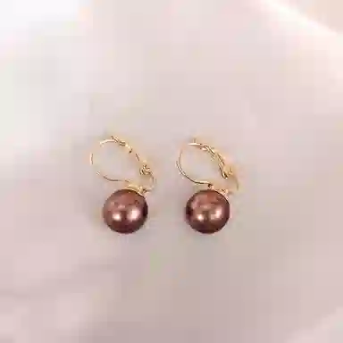 彤彤兔 韩系圆形耳钉复古气质小众设计感耳扣耳饰 合金树脂 耳环 女款