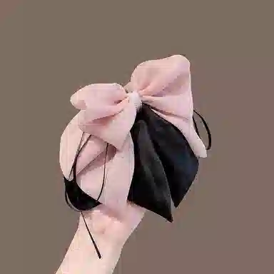 彤彤兔 蝴蝶抓夹女高级感粉色后脑勺鲨鱼夹发卡子高马尾头饰#好运 布艺 发夹 女款