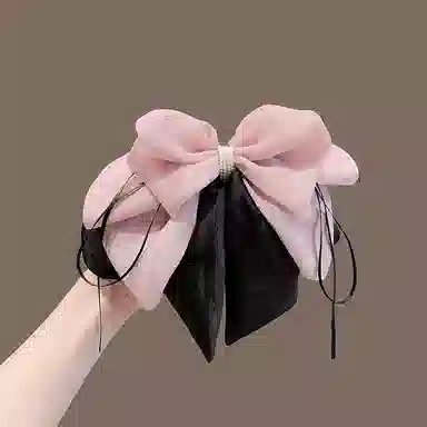 彤彤兔 蝴蝶抓夹女高级感粉色后脑勺鲨鱼夹发卡子高马尾头饰#好运 布艺 发夹 女款