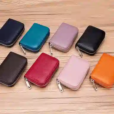 掐尖 风琴证件包拉链防盗刷磁卡夹卡片 头层牛皮 卡包 常规 男女同款情侣款 多色