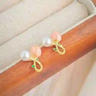 彤彤兔 小巧郁金香花朵耳环个性田园风耳饰 合金树脂 耳钉 女款