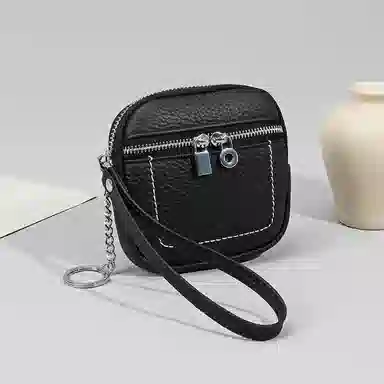 掐尖 简约纯色小巧精致 头层牛皮 零钱包 常规 男女同款情侣款 多色