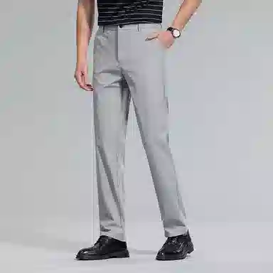 红豆 凉感防晒透气纯色轻商务直筒休闲裤 男款