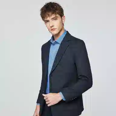 红豆 商务易打理通勤纯色西装 男款 灰蓝