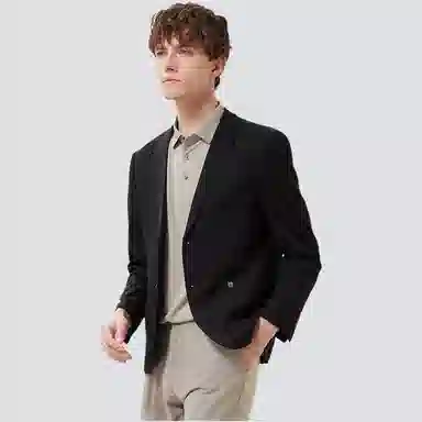 红豆 简约时尚休闲易打理西装 男款 黑