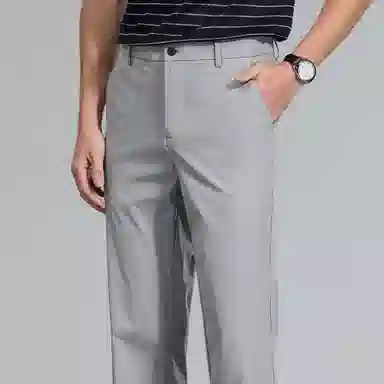 红豆 凉感防晒透气纯色轻商务直筒休闲裤 男款