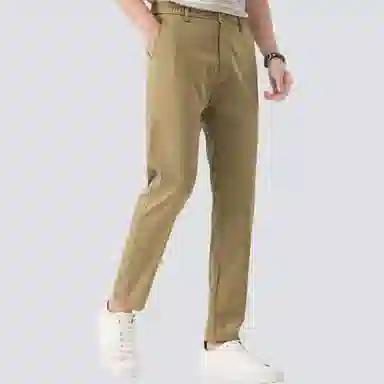 红豆 宽松百搭纯色舒适直筒休闲裤 男款