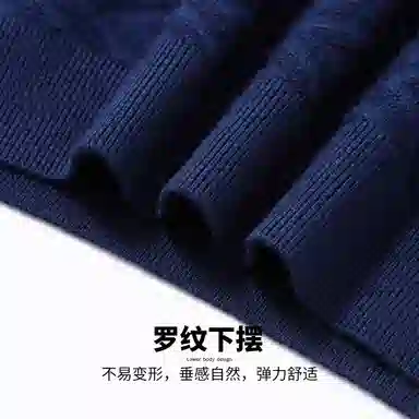 红豆 重磅厚款保暖高档提花针织衫衬衫领假两件秋冬打底衫上衣毛衣 男款