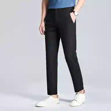 红豆 挺括易打理色织格纹轻薄透气弹力耐皱亲肤百搭直筒长裤休闲裤 男款