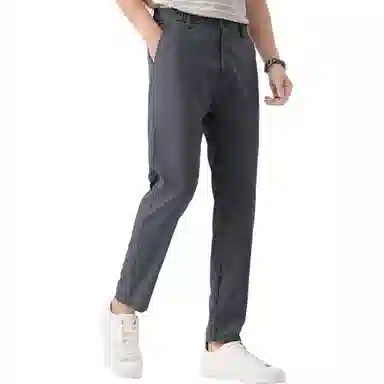 红豆 纯色中腰透气九分休闲裤 男款