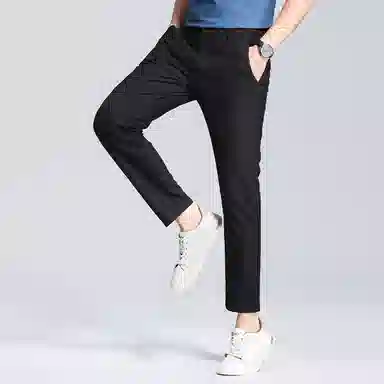 红豆 挺括易打理色织格纹轻薄透气弹力耐皱亲肤百搭直筒长裤休闲裤 男款