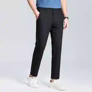 红豆 挺括易打理色织格纹轻薄透气弹力耐皱亲肤百搭直筒长裤休闲裤 男款