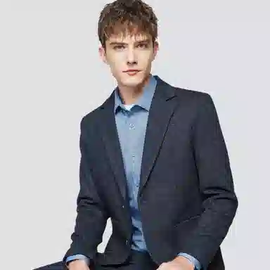 红豆 商务易打理通勤纯色西装 男款 灰蓝