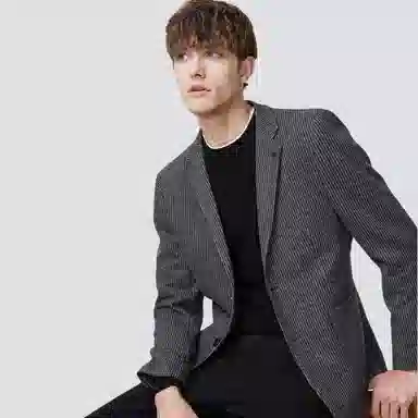 红豆 纯色商务休闲长袖西装 男款 气质灰