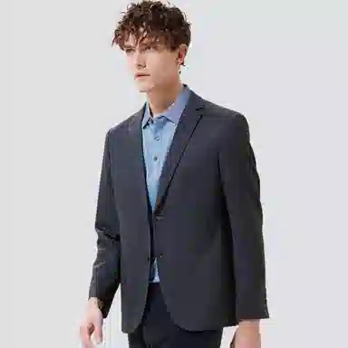 红豆 简约易打理商务休闲长袖西装 男款 灰蓝色