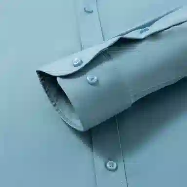 红豆 柔滑莫代尔舒适易打理纯色宽松轻商务日常百搭休闲长袖衬衫 男款 蓝绿色