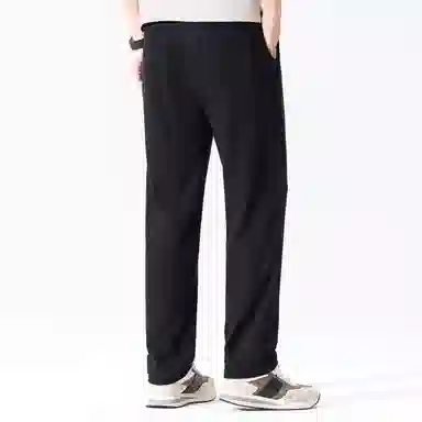 红豆 凉感透气亚麻舒适纯色宽松直筒轻商务日常百搭长裤西裤休闲裤 男款