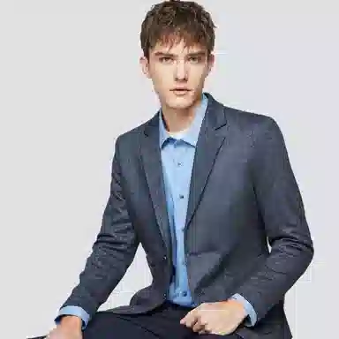 红豆 商务休闲挺括易打理西装 男款 灰蓝